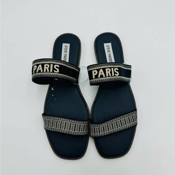 STEVE MADDEN NAVY PARIS Vakaction SLIDE SANDALS NEW 10 - Picture 3 of 7